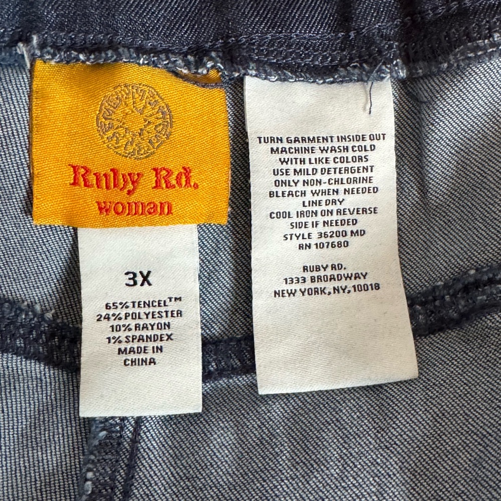 Ruby Rd. Dark Blue Stretch Capri Jeans - Picture 4 of 5